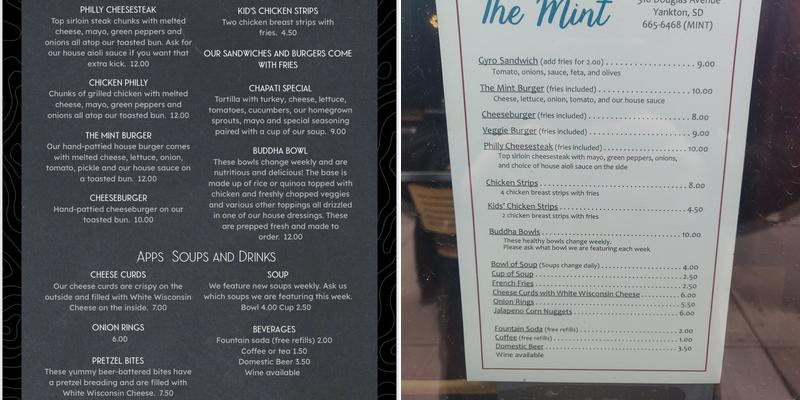The Mint Menu