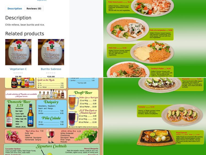 El Nopal Mexican Food Menu