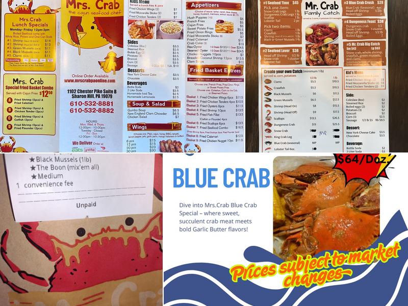 Mr.Crab Menu