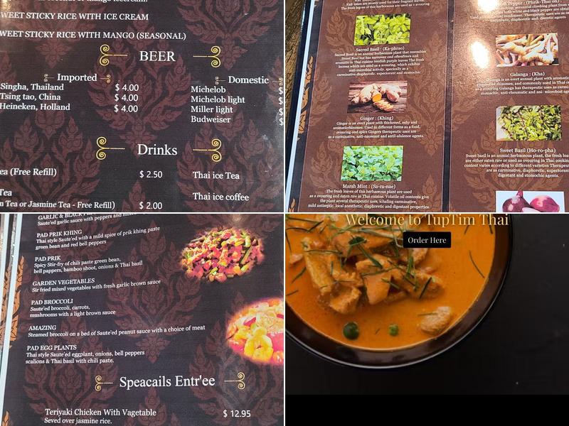 Tup Tim Thai cuisine Menu