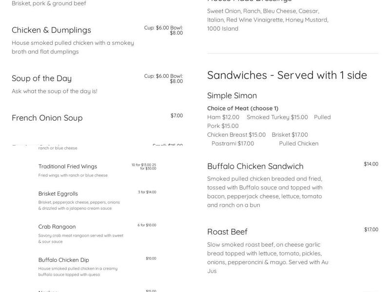 Nubby’s Telegraph Menu