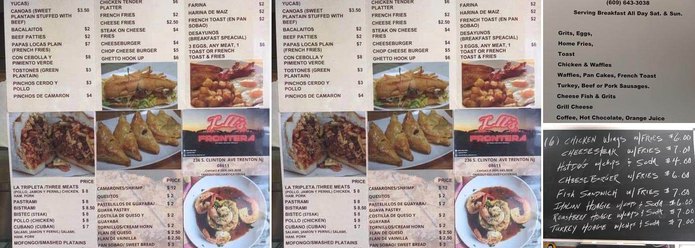 Las Fronteras Menu