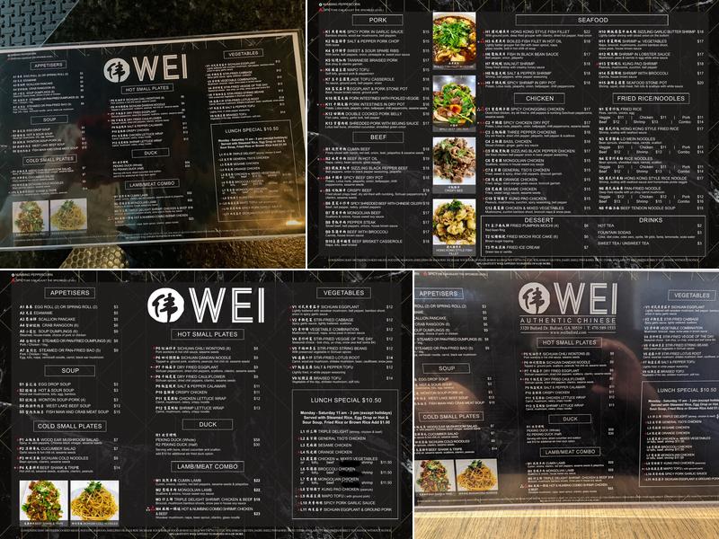 WEI Buford Authentic Chinese Menu
