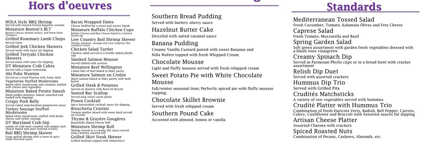 DistinctTaste Menu