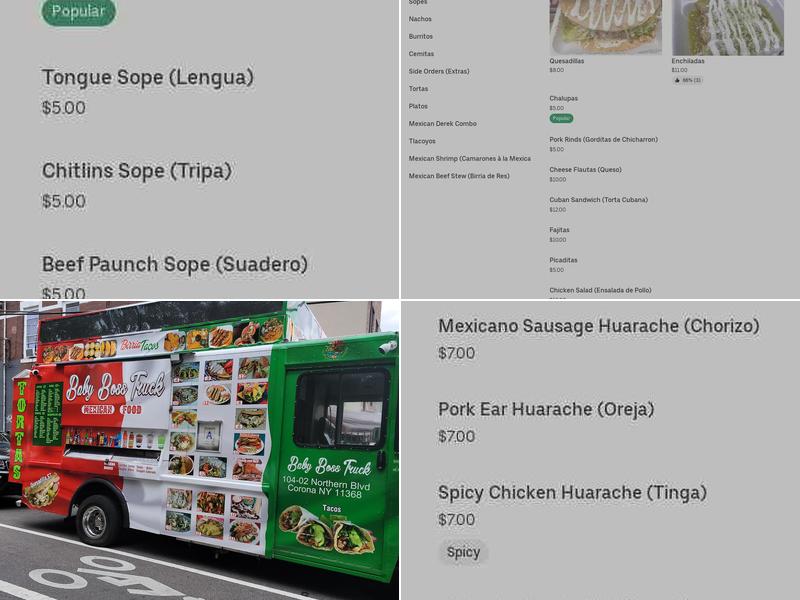 Steven food truck Menu