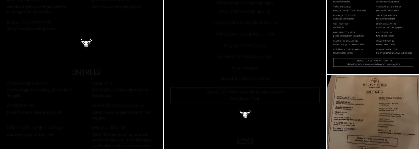 Hudson Prime Steakhouse Menu