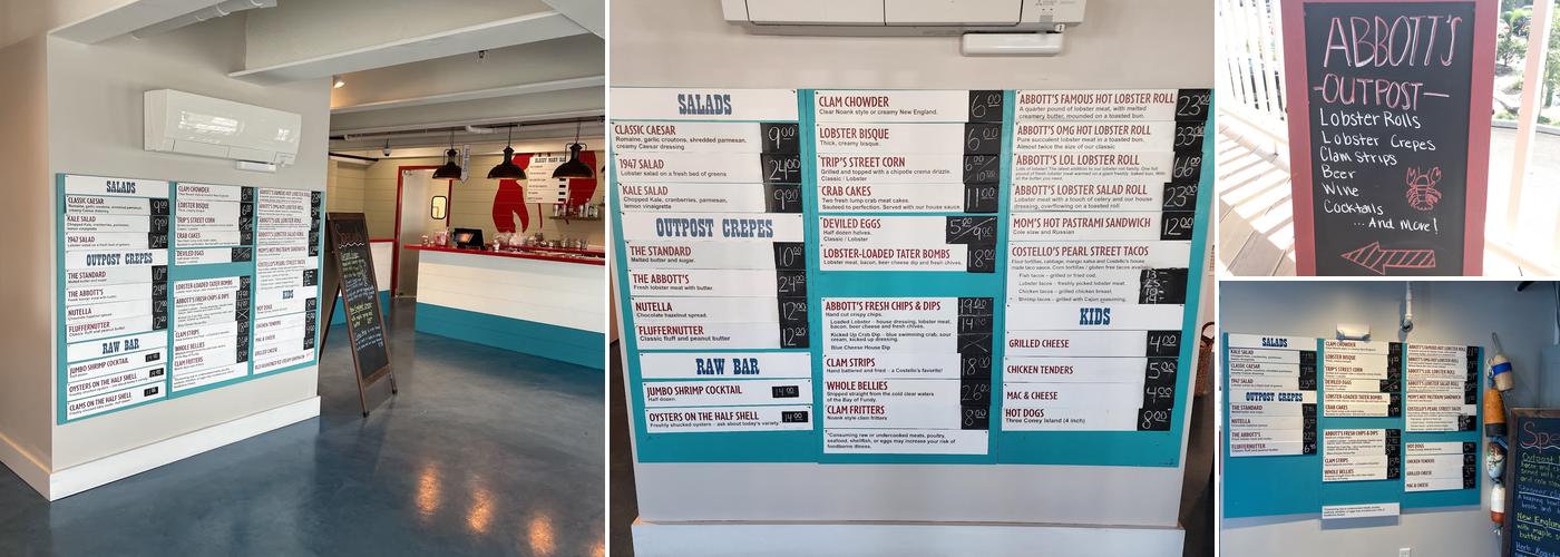 Abbott's Outpost Menu