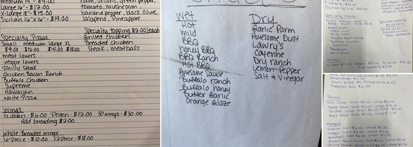 Awesome Sauce Pizza & Wings Menu