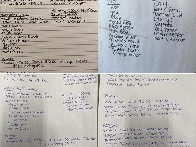 Awesome Sauce Pizza & Wings Menu