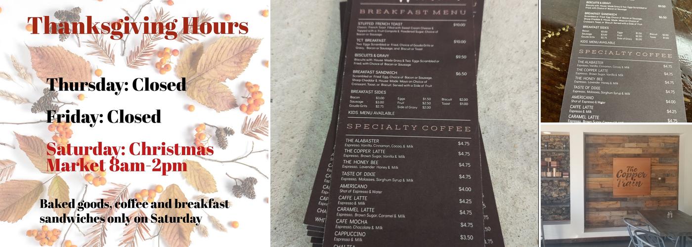 The Copper Train Menu