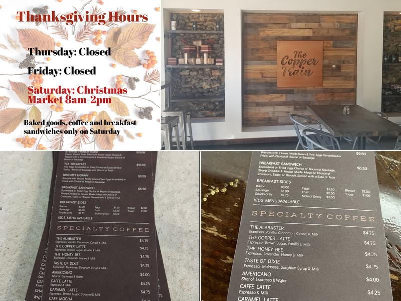 The Copper Train Menu