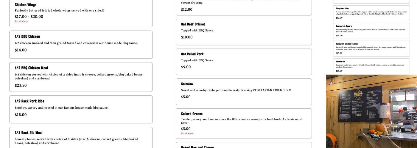 M&M BBQ Menu