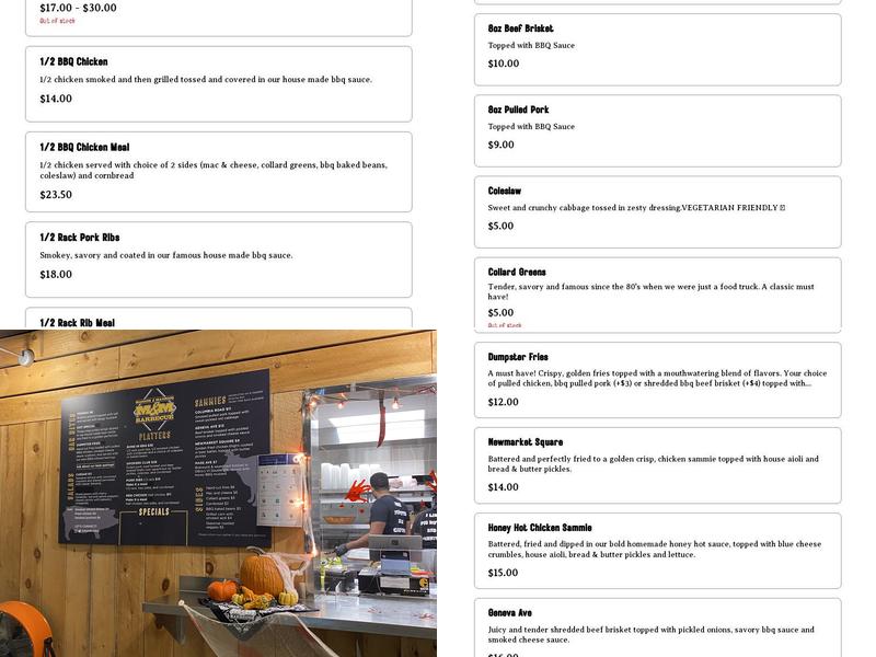 M&M BBQ Menu