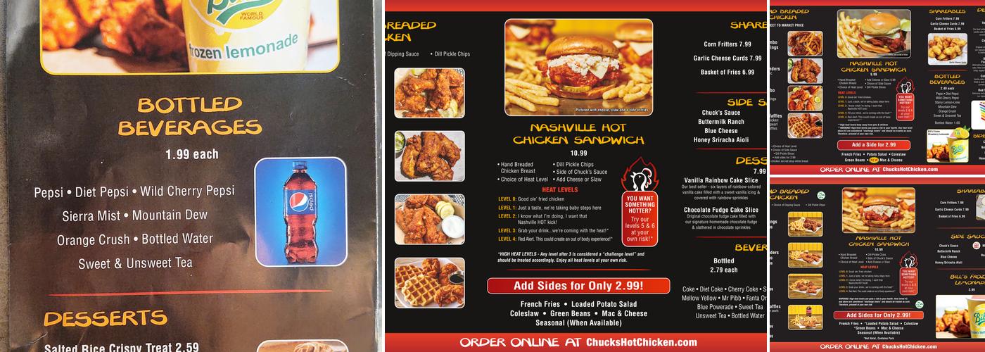 Chuck's Hot Chicken® Menu