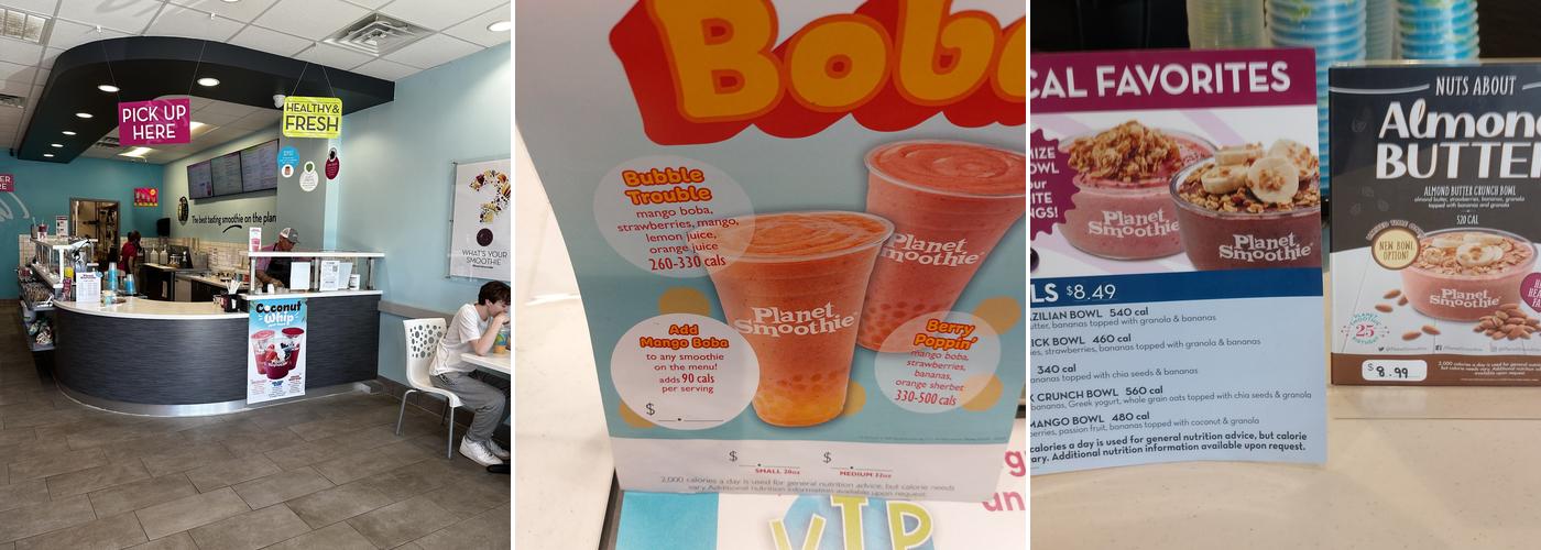 Planet Smoothie Menu
