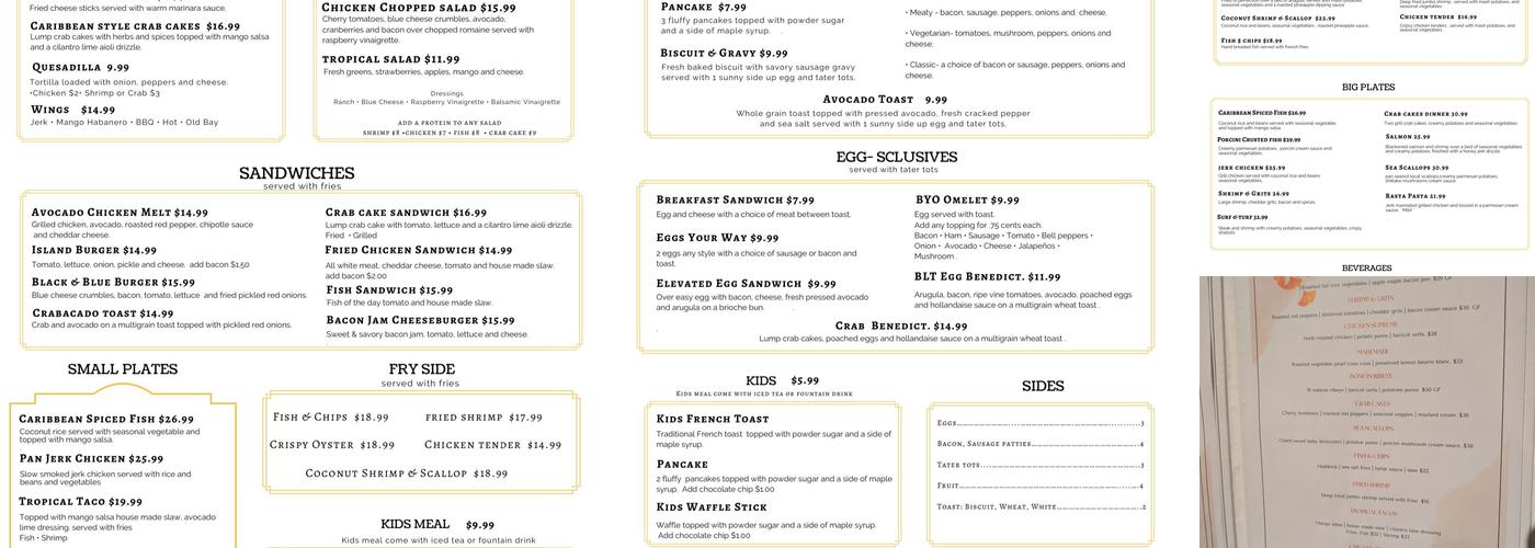 Broken Plate Kitchen Menu