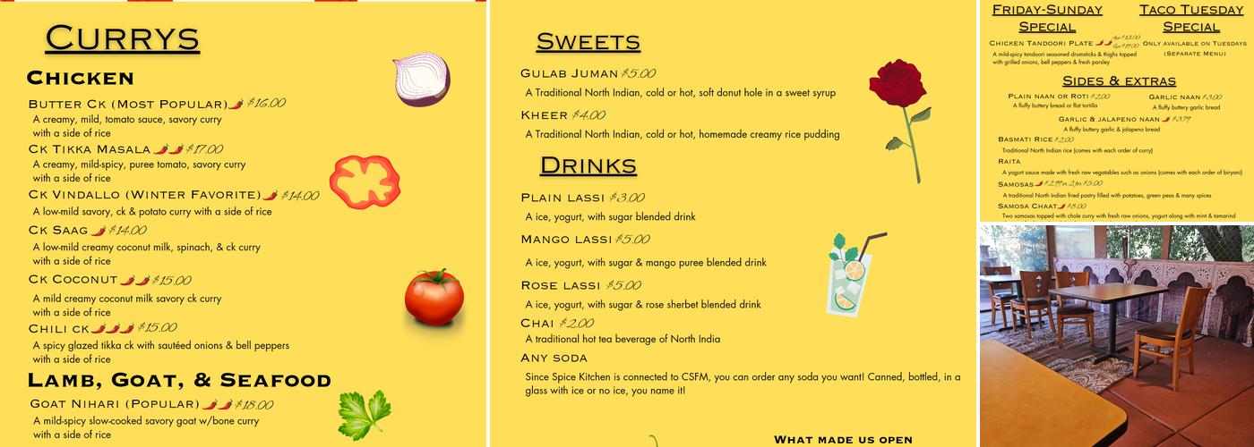 Spice kitchen Menu