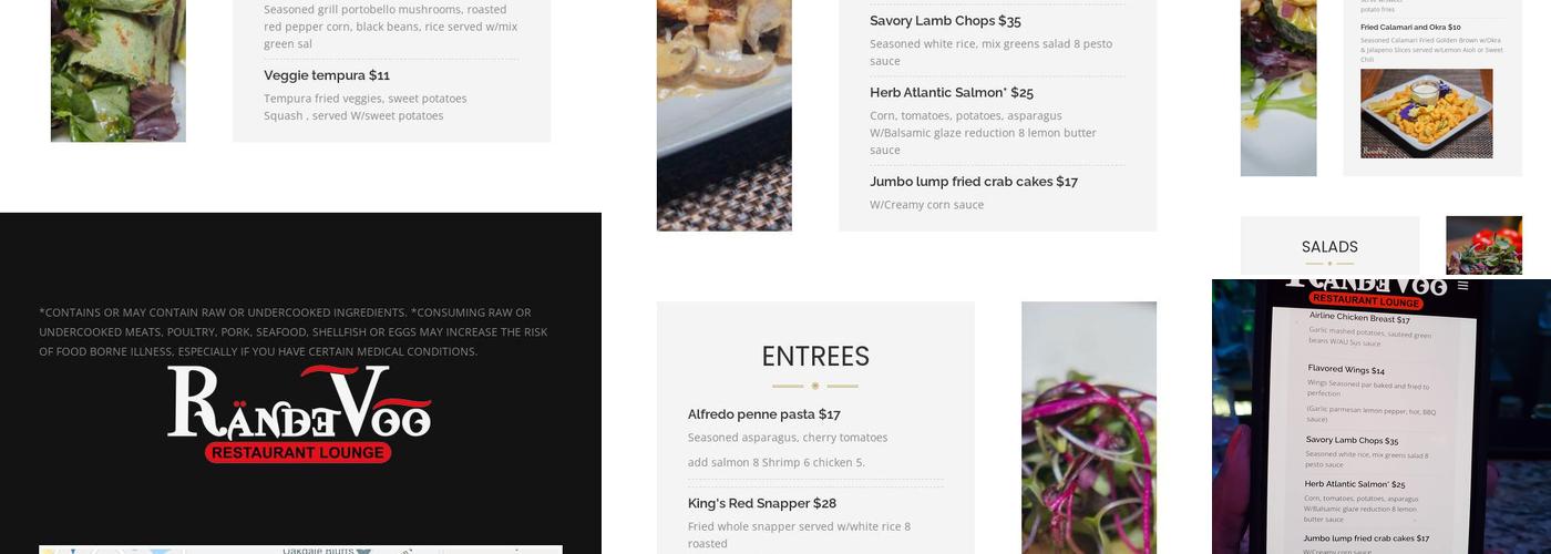 Randevoo Restaurant Lounge Menu