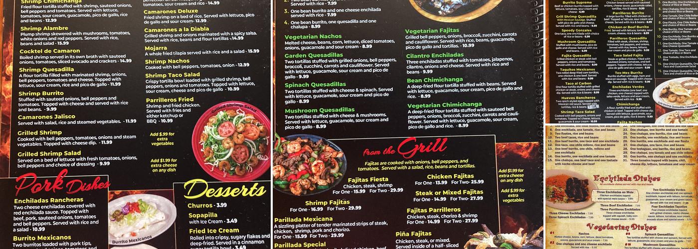 Los Parrilleros Mexican Grille Menu