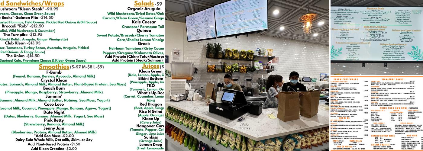 Cooked Klean Menu