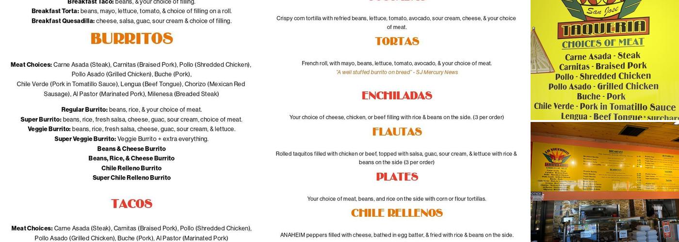 La Victoria Taqueria Menu
