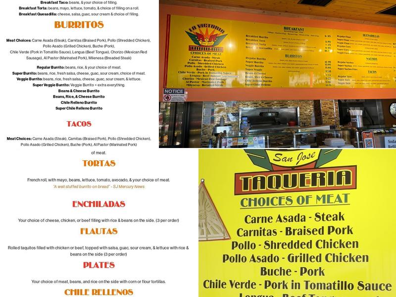 La Victoria Taqueria Menu