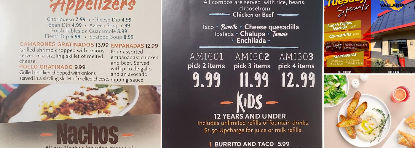 Vallarta Mexican Grill Menu