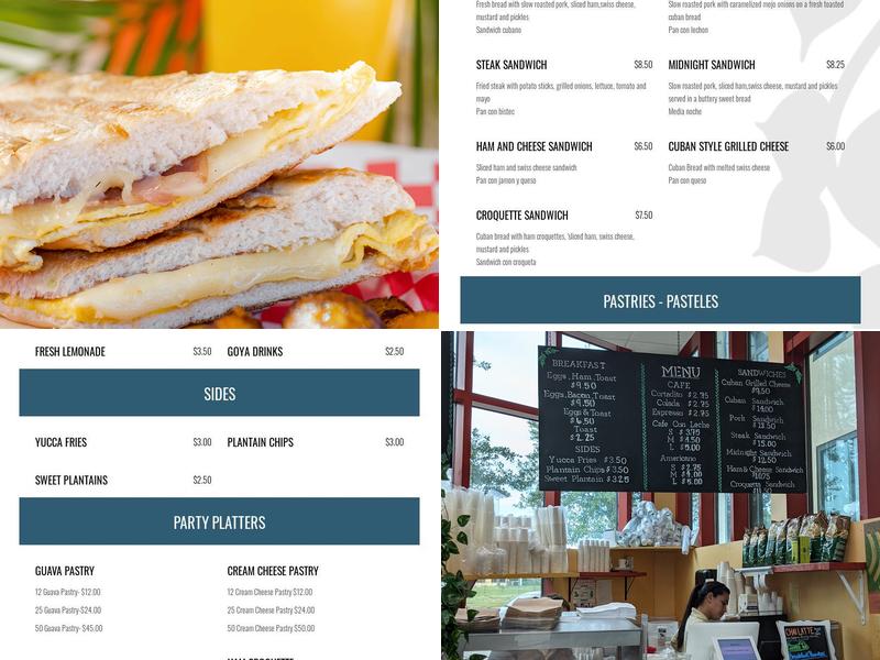 Cortadito Cuban Cafe Menu