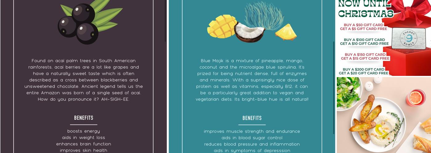 Cloud 9 Energy Bowls Menu