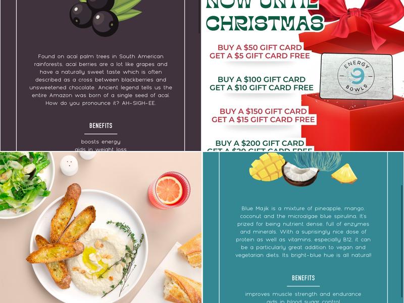 Cloud 9 Energy Bowls Menu