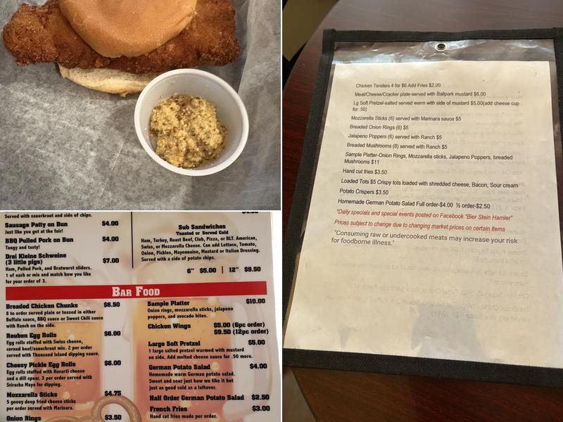 Bier Stein Menu