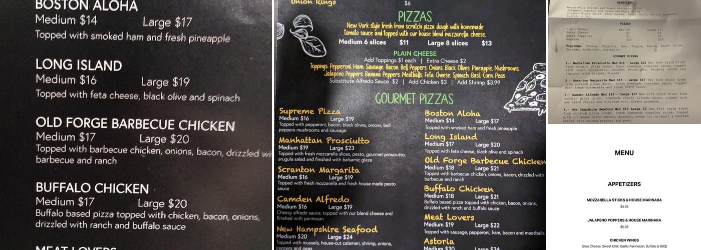 Up North Pizzeria Menu