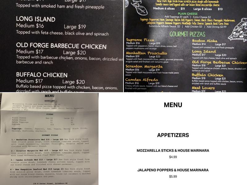 Up North Pizzeria Menu