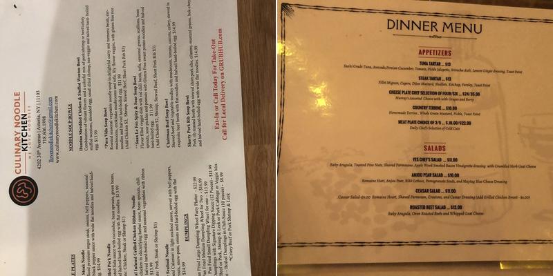 Japanese Chef Kitchen Menu