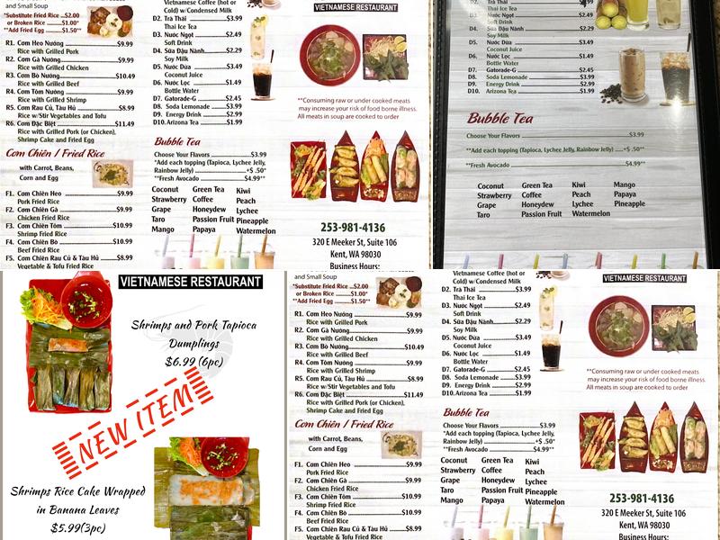 Pho Lam Menu