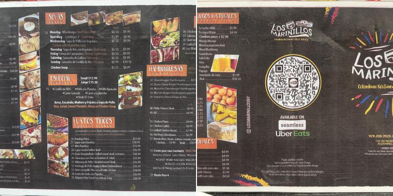 Los Marinillos Menu