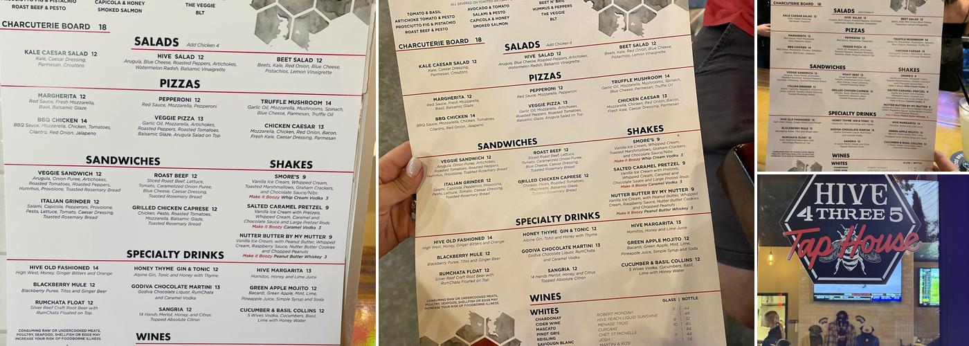 Hive 435 Taphouse Menu