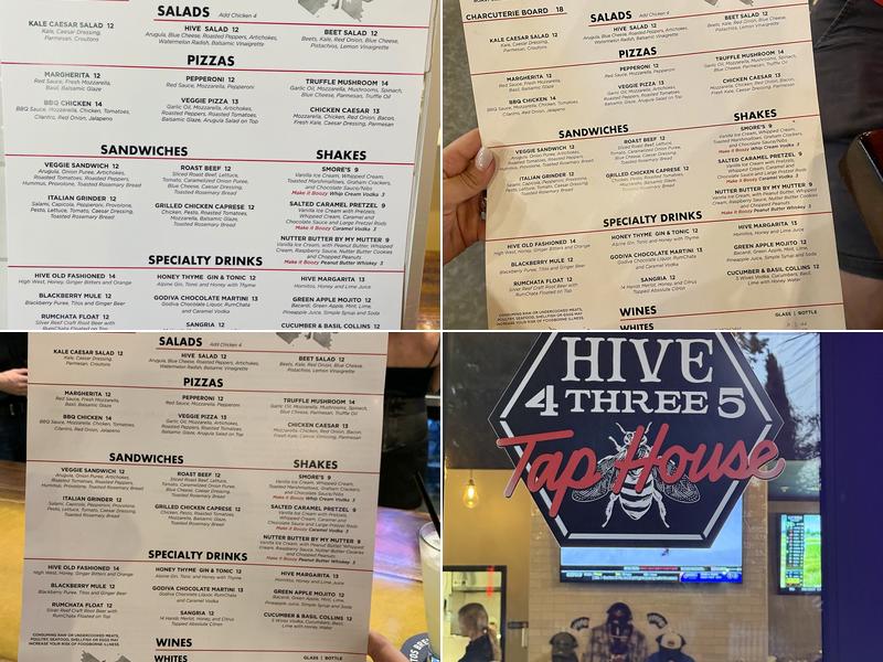 Hive 435 Taphouse Menu