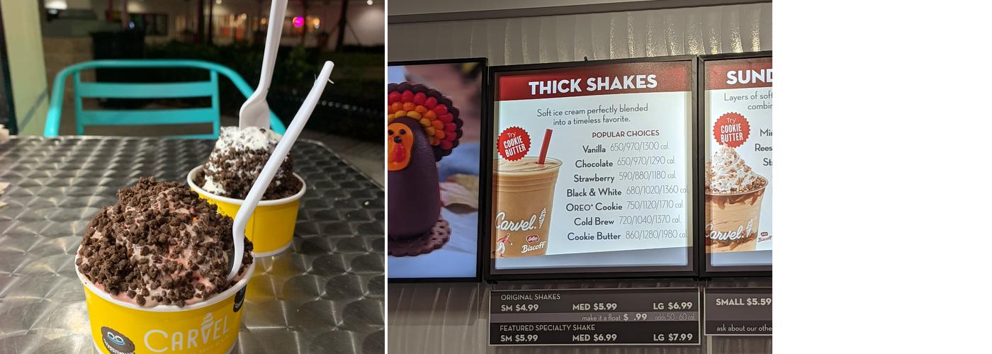 Carvel Menu