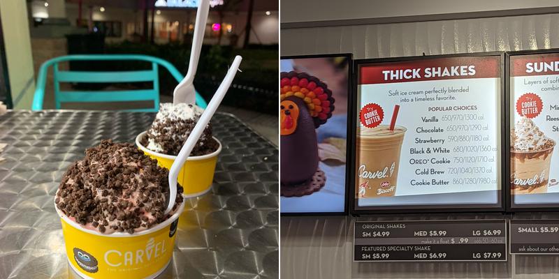 Carvel Menu