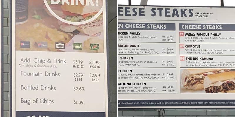 Jersey Mike's Subs Menu