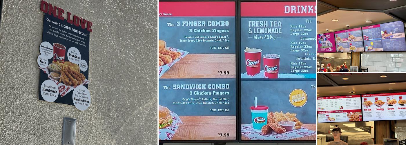 Raising Cane's Chicken Fingers Menu