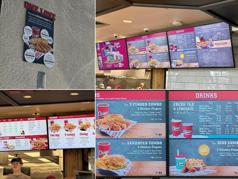 Raising Cane's Chicken Fingers Menu
