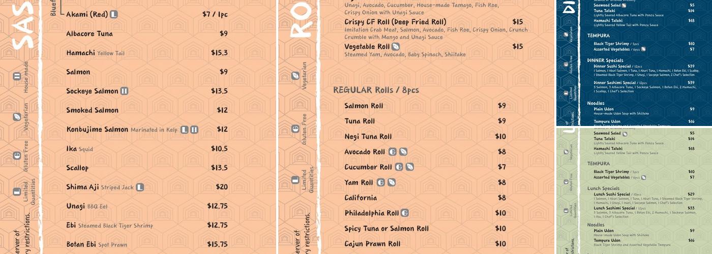 Ari Sushi Menu