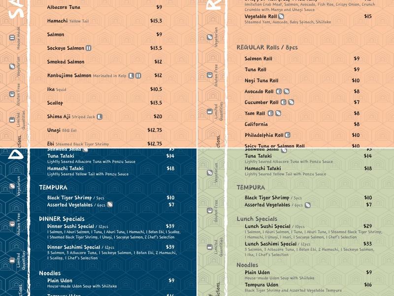 Ari Sushi Menu