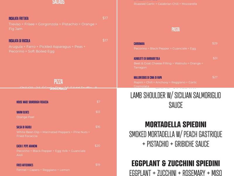 Martello Restaurant Menu
