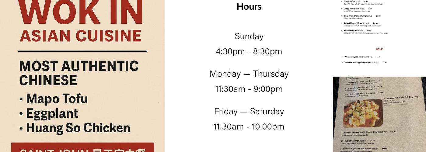 WOK IN asian cuisine Menu