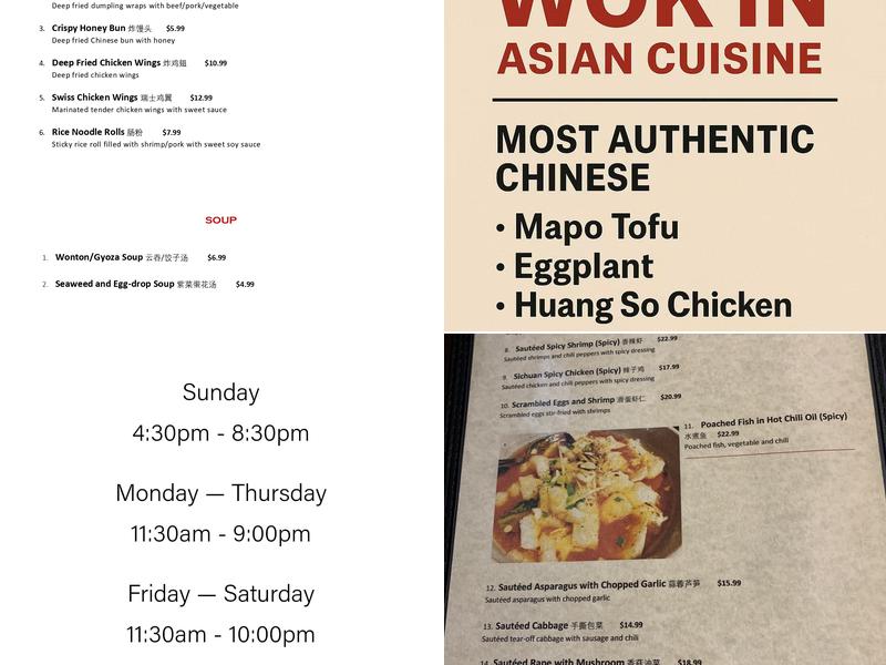 WOK IN asian cuisine Menu