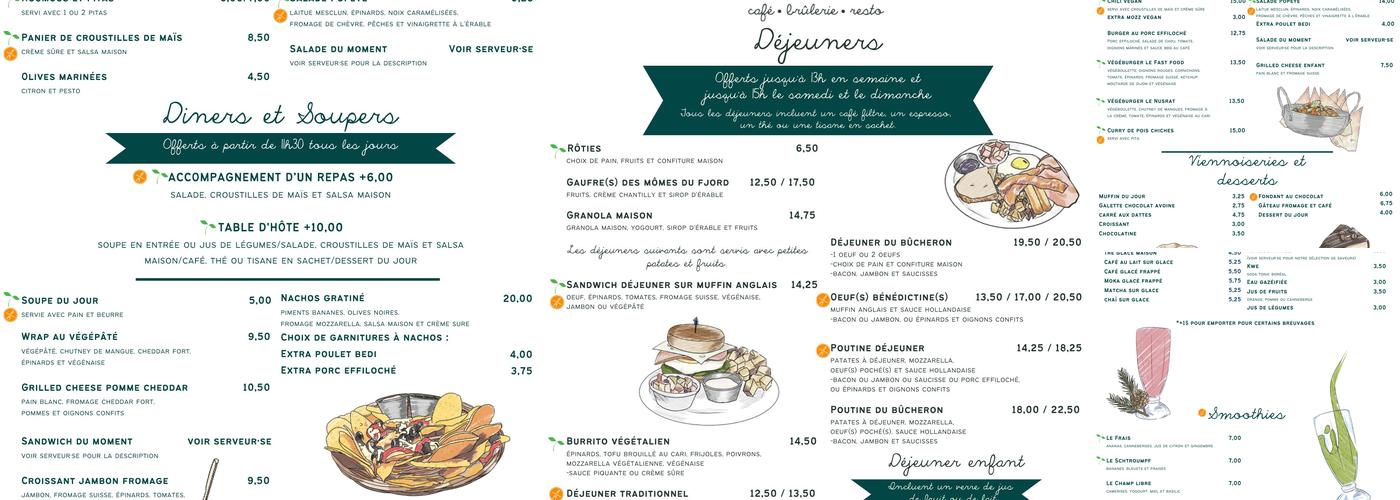 Café Cambio Coop de Travail Menu