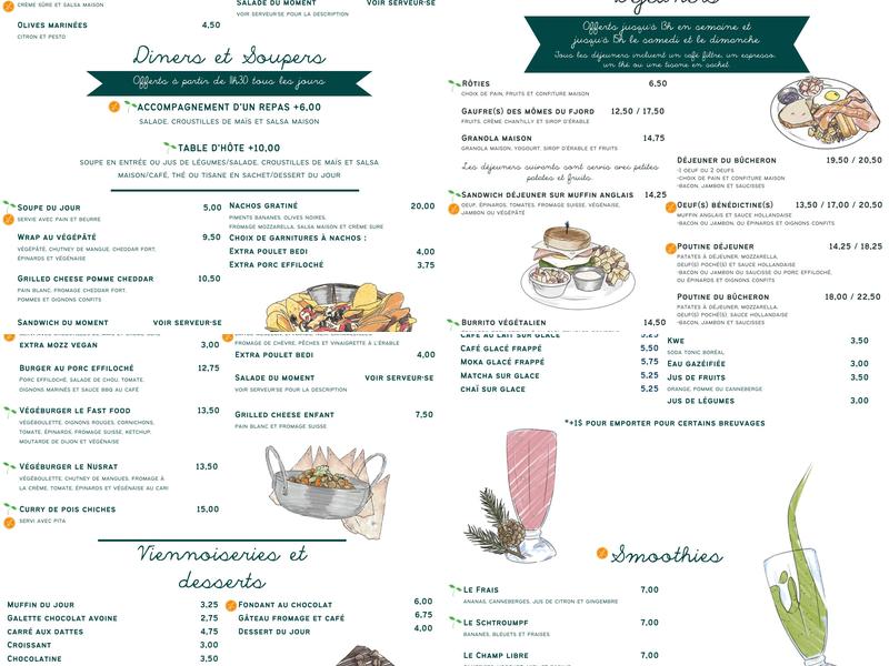 Café Cambio Coop de Travail Menu